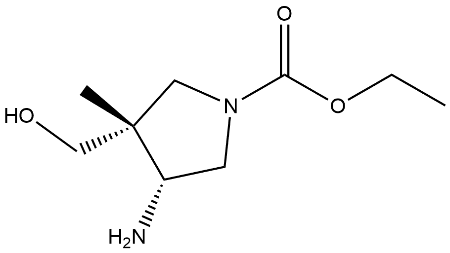 rel-Ethyl (3R,4R)-4-amino-3-(hydroxymethyl)-3-methyl-1-pyrrolidinecarboxylate Structural