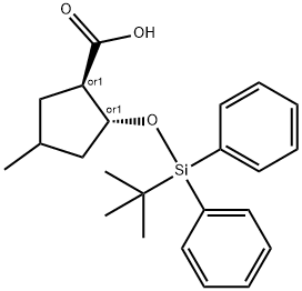 rel-(1R,2R)-2-[[(1,1-Dimethylethyl)diphenylsilyl]oxy]-4-methylcyclopentanecarboxylic acid Structural