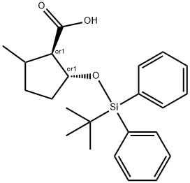 rel-(1R,2R)-2-[[(1,1-Dimethylethyl)diphenylsilyl]oxy]-5-methylcyclopentanecarboxylic acid Structural