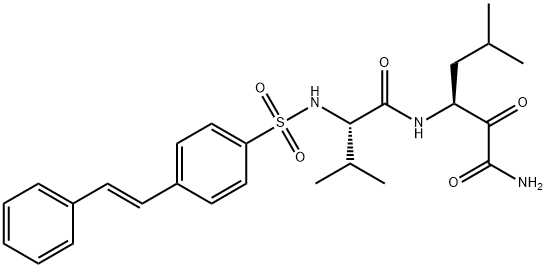 Hexanamide, 5-methyl-3-[[(2S)-3-methyl-1-oxo-2-[[[4-[(1E)-2-phenylethenyl]phenyl]sulfonyl]amino]butyl]amino]-2-oxo-, (3S)- Structural