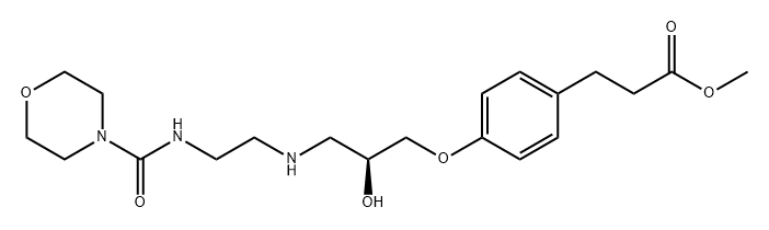 Benzenepropanoic acid, 4-[(2S)-2-hydroxy-3-[[2-[(4-morpholinylcarbonyl)amino]ethyl]amino]propoxy]-, methyl ester Structural