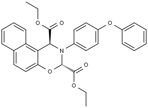 diethyl (3S)-2-(4-phenoxyphenyl)-2,3-dihydro-1H-naphtho[1,2-e][1,3]oxazine-1,3-dicarboxylate Structural