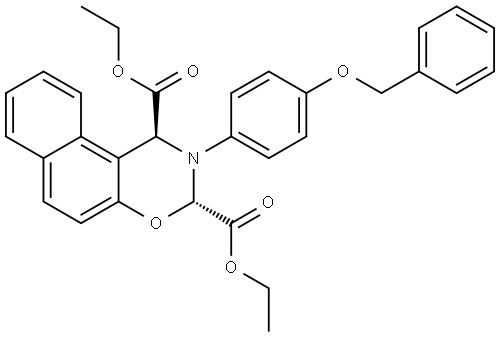 diethyl (3S)-2-(4-(benzyloxy)phenyl)-2,3-dihydro-1H-naphtho[1,2-e][1,3]oxazine-1,3-dicarboxylate Structural