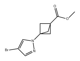 Bicyclo[1.1.1]pentane-1-carboxylic acid, 3-(4-bromo-1H-pyrazol-1-yl)-, methyl ester Structural