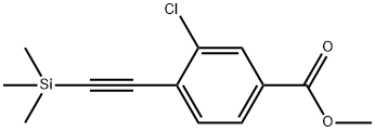 Benzoic acid, 3-chloro-4-[2-(trimethylsilyl)ethynyl]-, methyl ester Structural