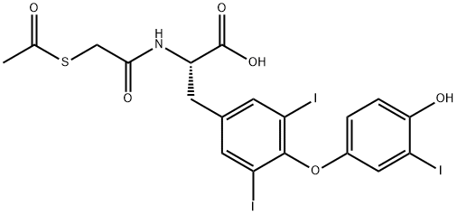 L-Tyrosine, N-[2-(acetylthio)acetyl]-O-(4-hydroxy-3-iodophenyl)-3,5-diiodo- Structural