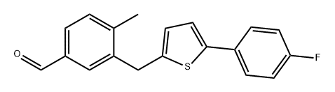 Benzaldehyde, 3-[[5-(4-fluorophenyl)-2-thienyl]methyl]-4-methyl- Structural