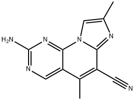 Imidazo[1',2':1,6]pyrido[2,3-d]pyrimidine-6-carbonitrile, 2-amino-5,8-dimethyl- Structural