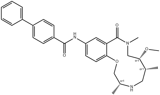 [1,?1'-?Biphenyl]?-?4-?carboxamide, N-?[(3R,?6R,?7R)?-?3,?4,?5,?6,?7,?8,?9,?10-?octahydro-?7-?methoxy-?3,?6,?9-?trimethyl-?10-?oxo-?2H-?1,?4,?9-?benzoxadiazacyclodod?ecin-?12-?yl]?-?, rel- Structural