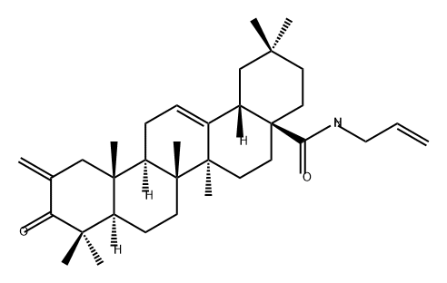Olean-12-en-28-amide, 2-methylene-3-oxo-N-2-propen-1-yl- Structural