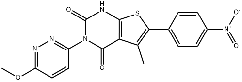 Thieno[2,3-d]pyrimidine-2,4(1H,3H)-dione, 3-(6-methoxy-3-pyridazinyl)-5-methyl-6-(4-nitrophenyl)- Structural