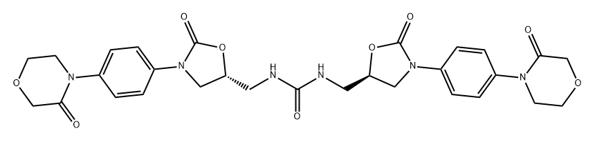 Urea, N,N'-bis[[(5R)-2-oxo-3-[4-(3-oxo-4-morpholinyl)phenyl]-5-oxazolidinyl]methyl]- Structural