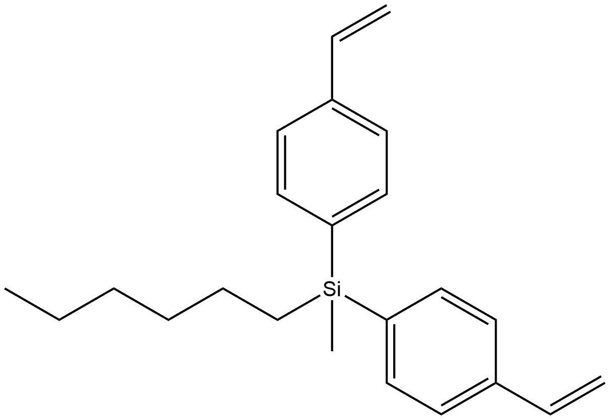 Silane, bis(4-ethenylphenyl)hexylmethyl- (9CI) Structural