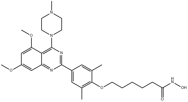 Hexanamide, 6-[4-[5,7-dimethoxy-4-(4-methyl-1-piperazinyl)-2-quinazolinyl]-2,6-dimethylphenoxy]-N-hydroxy- Structural