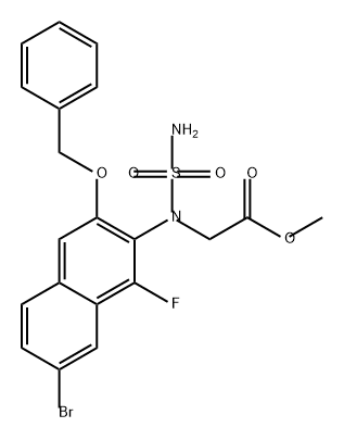 Glycine, N-(aminosulfonyl)-N-[7-bromo-1-fluoro-3-(phenylmethoxy)-2-naphthalenyl]-, methyl ester Structural
