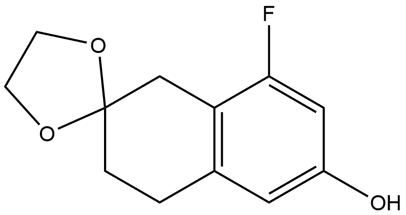 Spiro[1,3-dioxolane-2,2'(1'H)-naphthalen]-6'-ol, 8'-fluoro-3',4'-dihydro- Structural