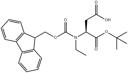 L-Aspartic acid, N-ethyl-N-[(9H-fluoren-9-ylmethoxy)carbonyl]-, 1-(1,1-dimethylethyl) ester Structural