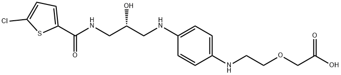 Acetic acid, 2-[2-[[4-[[(2R)-3-[[(5-chloro-2-thienyl)carbonyl]amino]-2-hydroxypropyl]amino]phenyl]amino]ethoxy]- Structural