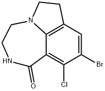 Pyrrolo[3,2,1-jk][1,4]benzodiazepin-1(2H)-one, 9-bromo-10-chloro-3,4,6,7-tetrahydro- Structural