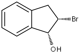 rac-(1R,2S)-2-bromo-2,3-dihydro-1H-inden-1-ol, cis Structural