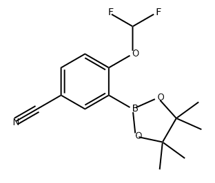 Benzonitrile, 4-(difluoromethoxy)-3-(4,4,5,5-tetramethyl-1,3,2-dioxaborolan-2-yl)- Structural