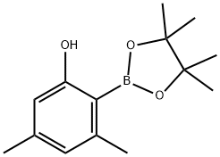 Phenol, 3,5-dimethyl-2-(4,4,5,5-tetramethyl-1,3,2-dioxaborolan-2-yl)- Structural