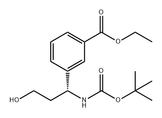 Benzoic acid, 3-[(1R)-1-[[(1,1-dimethylethoxy)carbonyl]amino]-3-hydroxypropyl]-, ethyl ester Structural