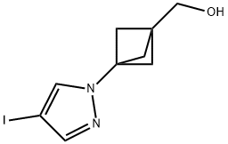 Bicyclo[1.1.1]pentane-1-methanol, 3-(4-iodo-1H-pyrazol-1-yl)- Structural