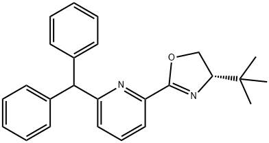 Pyridine, 2-[(4S)-4-(1,1-dimethylethyl)-4,5-dihydro-2-oxazolyl]-6-(diphenylmethyl)- Structural