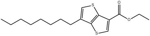 Thieno[3,2-b]thiophene-3-carboxylic acid, 6-octyl-, ethyl ester Structural