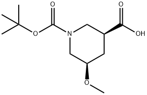rac-(3R,5S)-1-[(tert-butoxy)carbonyl]-5-methoxypiperidine-3-carboxylic acid, cis Structural
