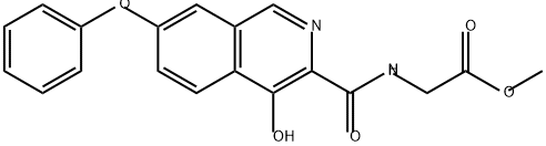 Glycine, N-[(4-hydroxy-7-phenoxy-3-isoquinolinyl)carbonyl]-, methyl ester Structural