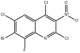 Quinoline, 7-bromo-2,4,6-trichloro-8-fluoro-3-nitro- Structural