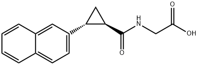 rac-2-{[(1R,2R)-2-(naphthalen-2-yl)cyclopropyl]formamido}acetic acid, trans Structural