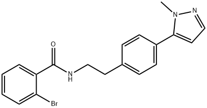 2-Bromo-N-[2-[4-(1-methyl-1H-pyrazol-5-yl)phenyl]ethyl]benzamide Structural