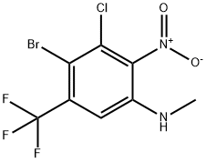 Benzenamine, 4-bromo-3-chloro-N-methyl-2-nitro-5-(trifluoromethyl)- Structural