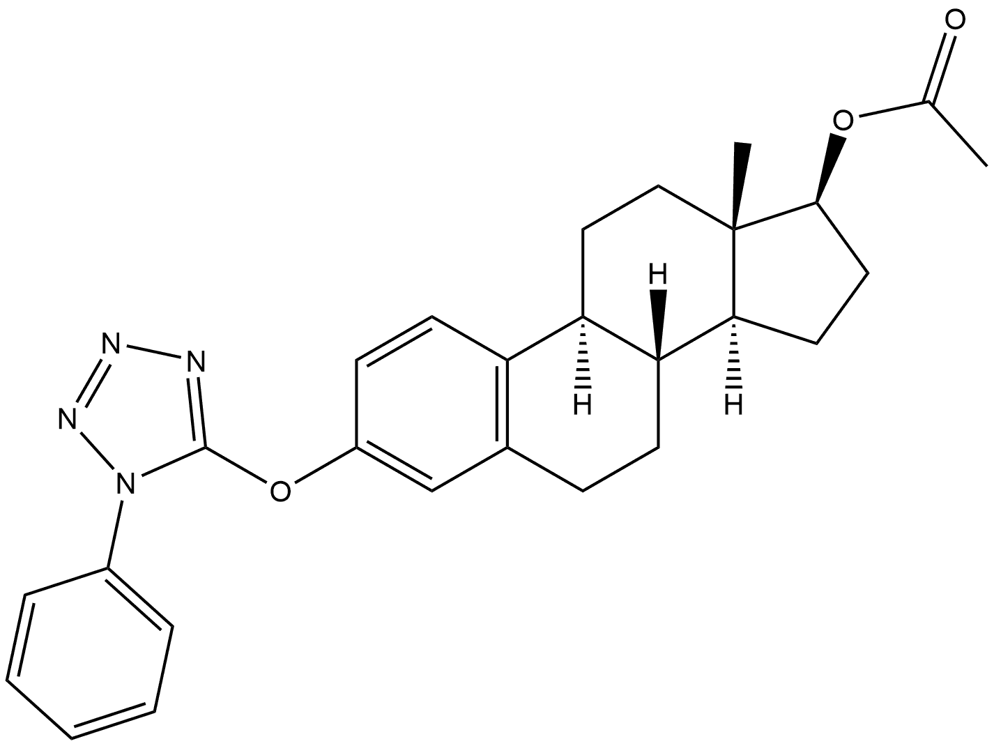 Estra-1,3,5(10)-trien-17β-ol, 3-[(1-phenyl-1H-tetrazol-5-yl)oxy]-, acetate (ester) (8CI) Structural