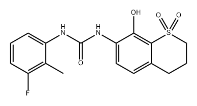 Urea, N-(3,4-dihydro-8-hydroxy-1,1-dioxido-2H-1-benzothiopyran-7-yl)-N'-(3-fluoro-2-methylphenyl)- Structural