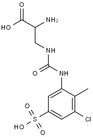Alanine, 3-[[[(3-chloro-2-methyl-5-sulfophenyl)amino]carbonyl]amino]- Structural