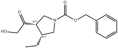 rel-Phenylmethyl (3R,4S)-3-ethyl-4-(2-hydroxyacetyl)-1-pyrrolidinecarboxylate Structural
