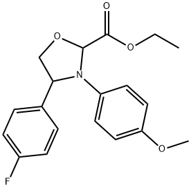 ethyl 4-(4-fluorophenyl)-3-(4-methoxyphenyl)oxazolidine-2-carboxylate Structural