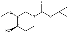 rel-1,1-Dimethylethyl (3R,4R)-3-ethyl-4-hydroxy-1-piperidinecarboxylate Structural