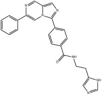 N-(2-(1H-imidazol-5-yl)ethyl)-4-(6-phenylimidazo[1,5-a]pyrazin-3-yl)benzamide Structural