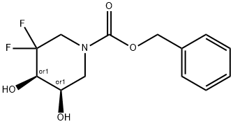rel-Phenylmethyl (4R,5R)-3,3-difluoro-4,5-dihydroxy-1-piperidinecarboxylate Structural