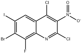 Quinoline, 7-bromo-2,4-dichloro-8-fluoro-6-iodo-3-nitro- Structural