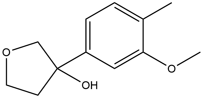 Tetrahydro-3-(3-methoxy-4-methylphenyl)-3-furanol Structural