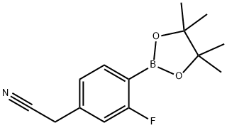 Benzeneacetonitrile, 3-fluoro-4-(4,4,5,5-tetramethyl-1,3,2-dioxaborolan-2-yl)- Structural