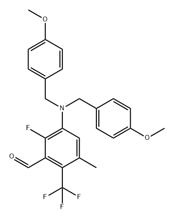 Benzaldehyde, 3-[bis[(4-methoxyphenyl)methyl]amino]-2-fluoro-5-methyl-6-(trifluoromethyl)- Structural