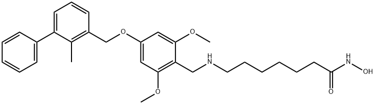 Heptanamide, 7-[[[2,6-dimethoxy-4-[(2-methyl[1,1'-biphenyl]-3-yl)methoxy]phenyl]methyl]amino]-N-hydroxy- Structural