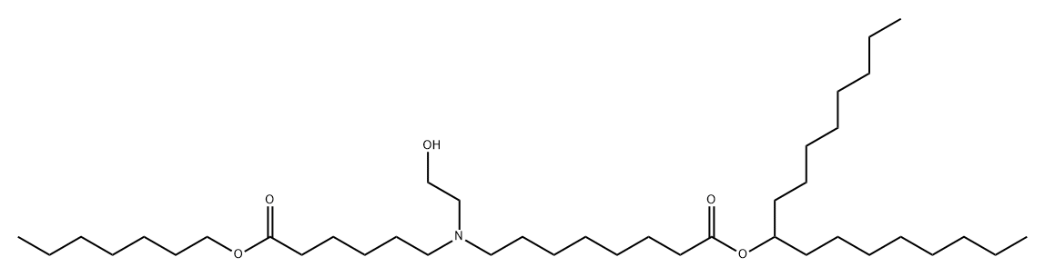 Octanoic acid, 8-[[6-(heptyloxy)-6-oxohexyl](2-hydroxyethyl)amino]-, 1-octylnonyl ester Structural
